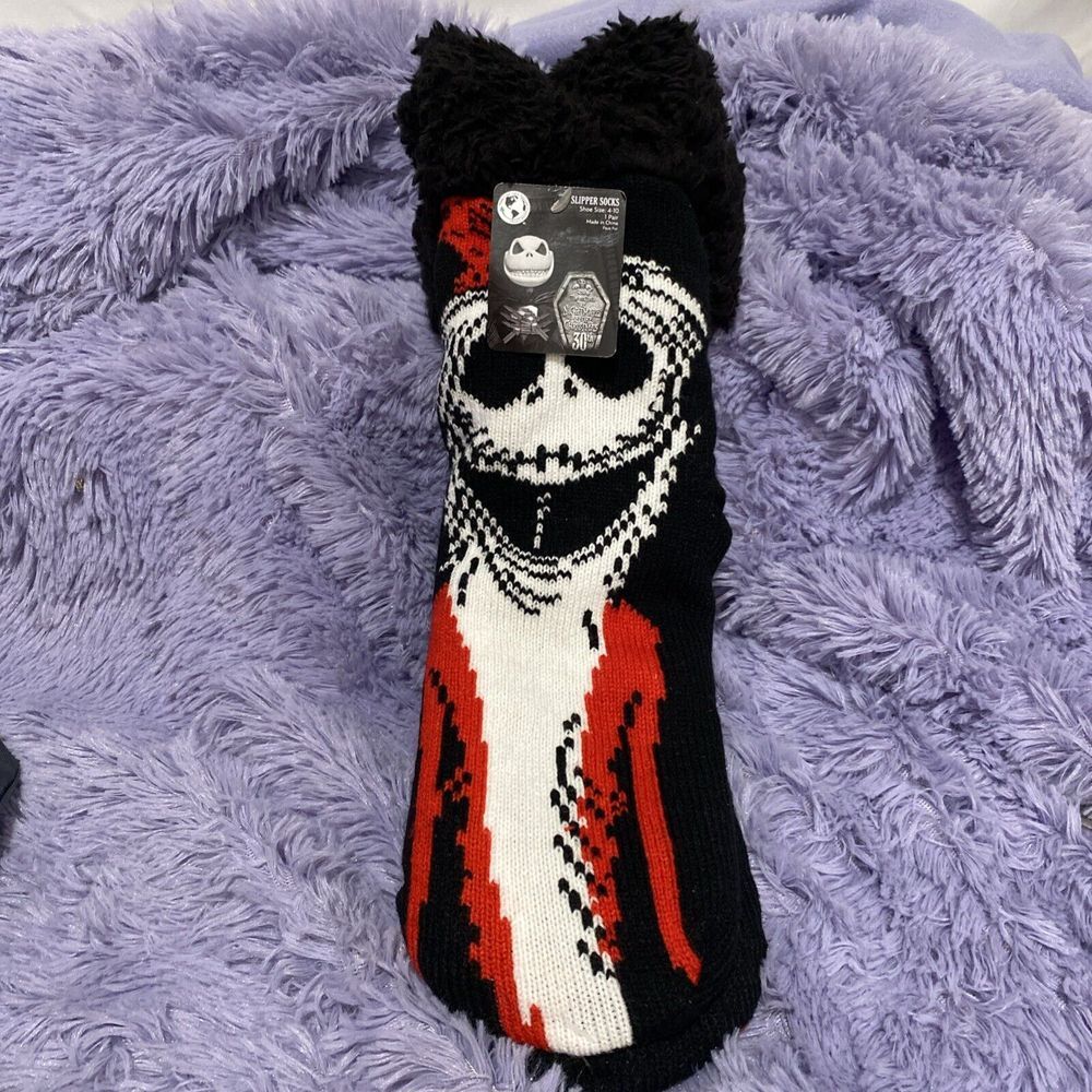 Disney Nightmare Before Christmas Holiday Womens Slipper Socks Size 4-10 New NWT